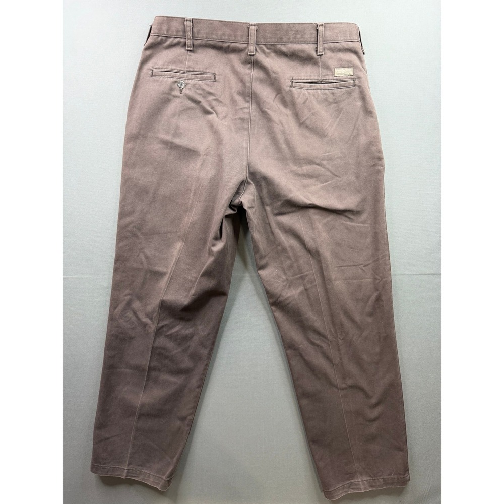 Lee Performance Khakis Mens Charcoal Gray Brown Flat Front‎ Cotton Pants 36x30